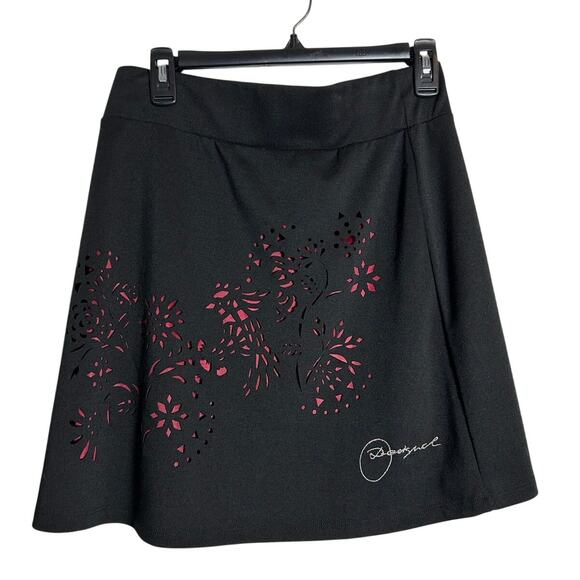 DESIGUAL NWT $74 Gemma Black Laser Cut Pull-on Mini Shirt Size M (US Size S) - Picture 4 of 12